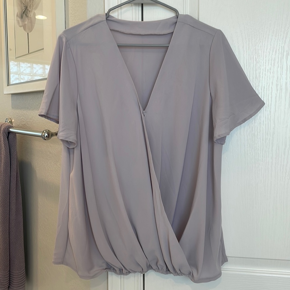 Pale lilac wrap blouse